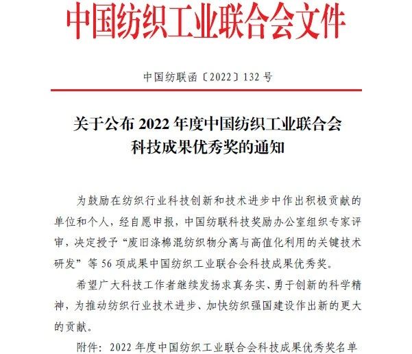 宝马740线上线娱乐app荣获“2022年度中国纺